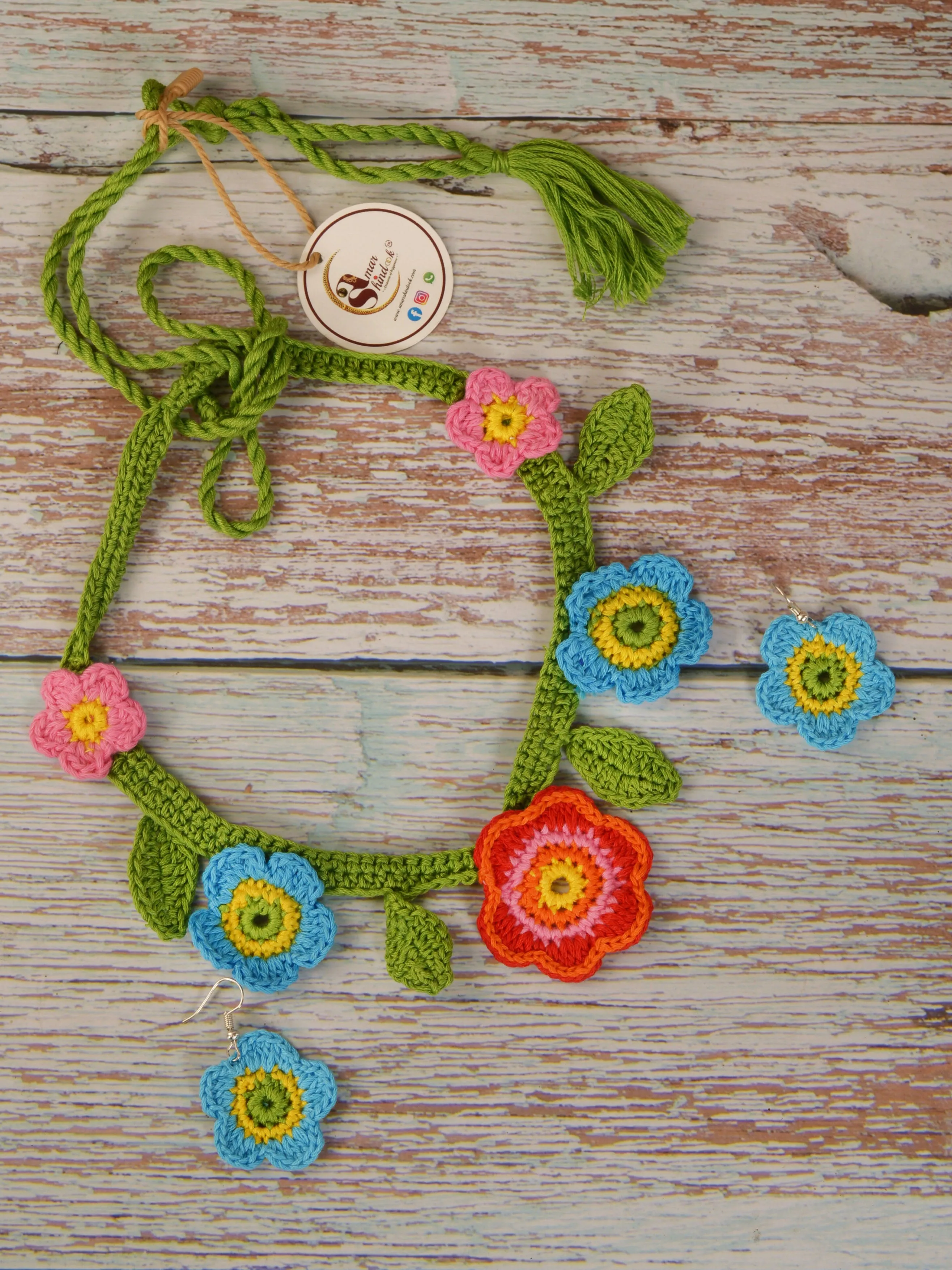 Aadilakshmi Crochet Necklace & Earrings  set