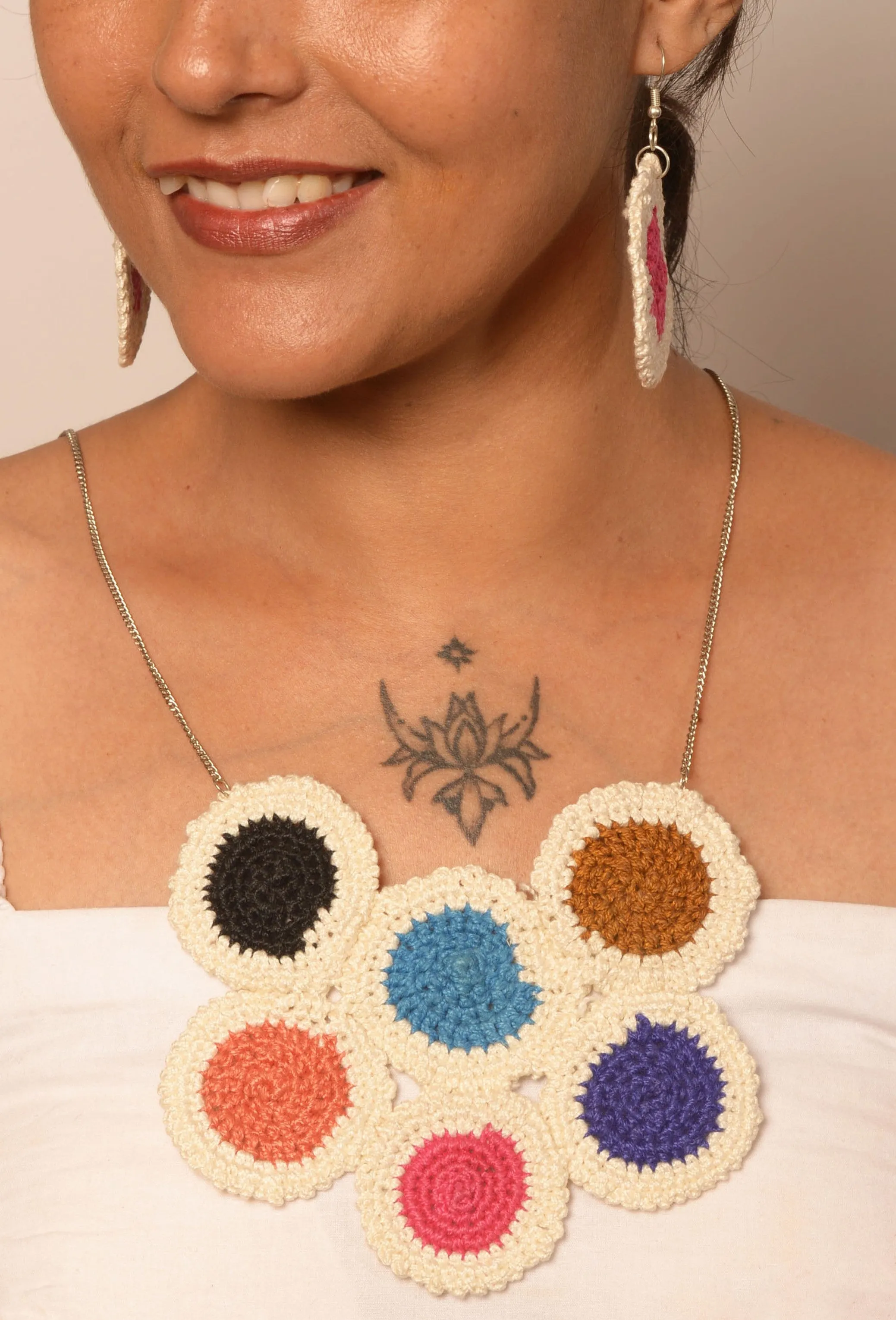 Aarani Crochet Necklace & Earrings  set