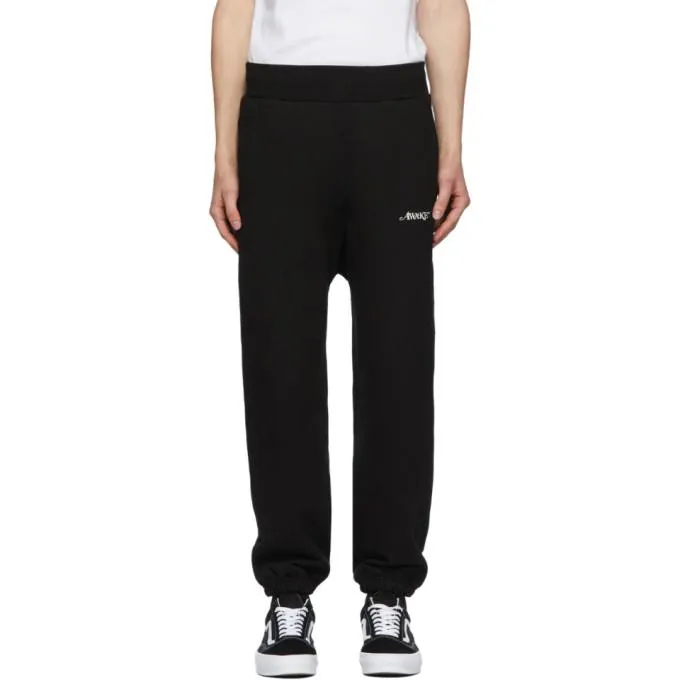 Awake NY SSENSE Exclusive Black Embroidered Logo Lounge Pants
