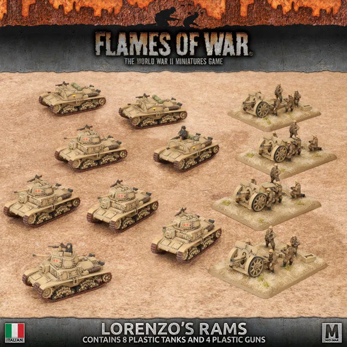 Battlefront Miniatures Flames of War Italian Lorenzo's Rams FOW ITAB02