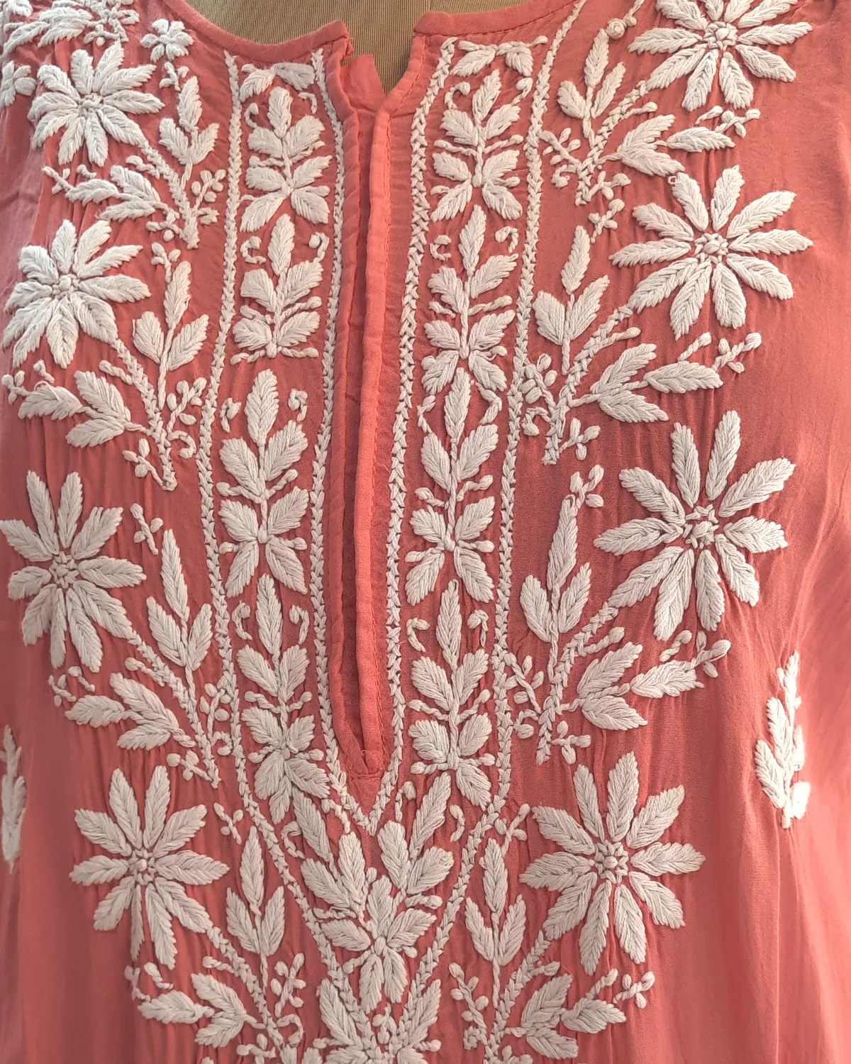 Blush Red Chikankari Kurta