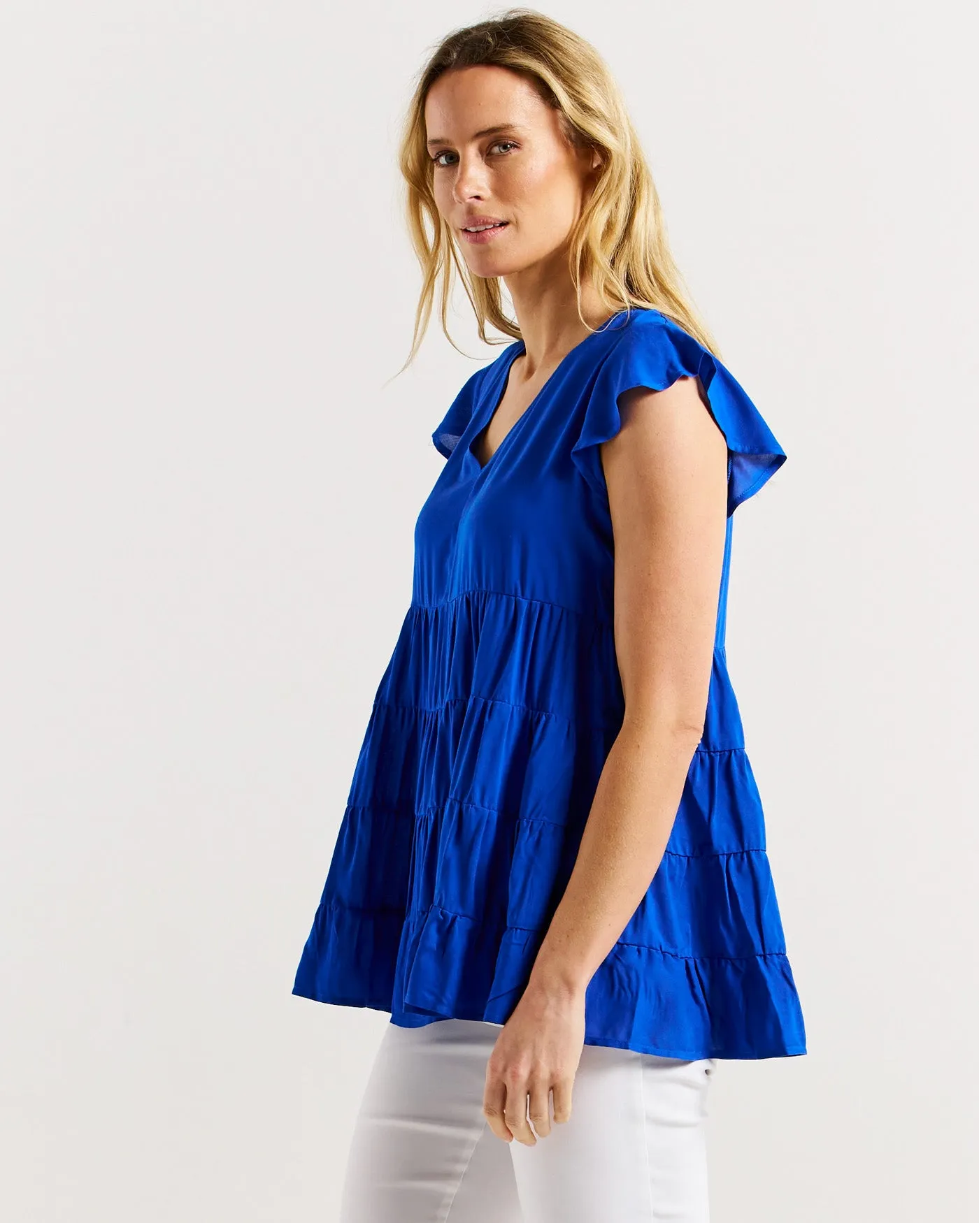 Danica Frill Top - Cobalt Blue