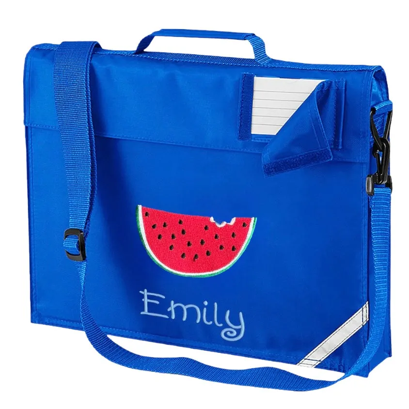 Embroidered Bookbag with strap - Watermelon