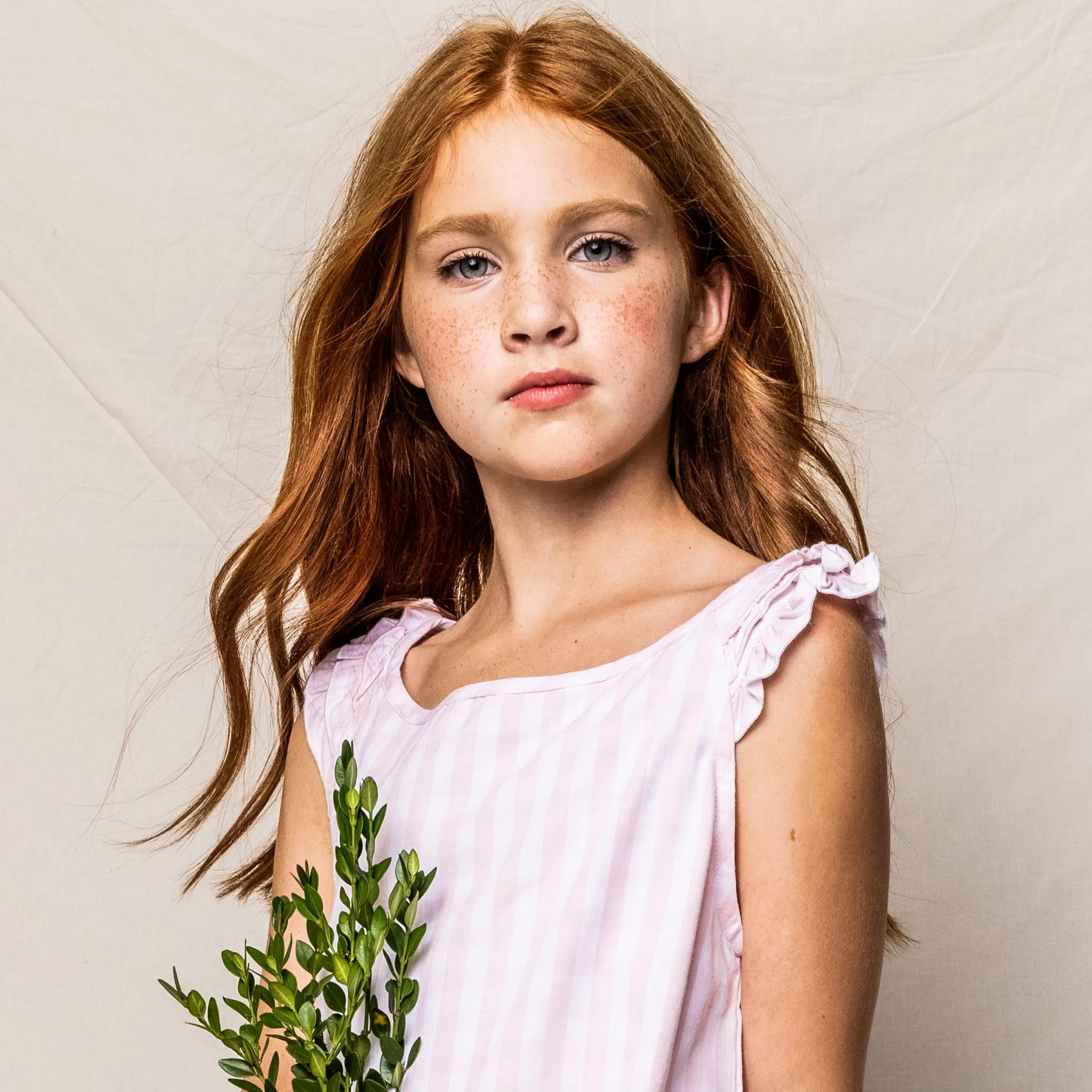 Girl's Twill Amelie Short Set in Pink Gingham