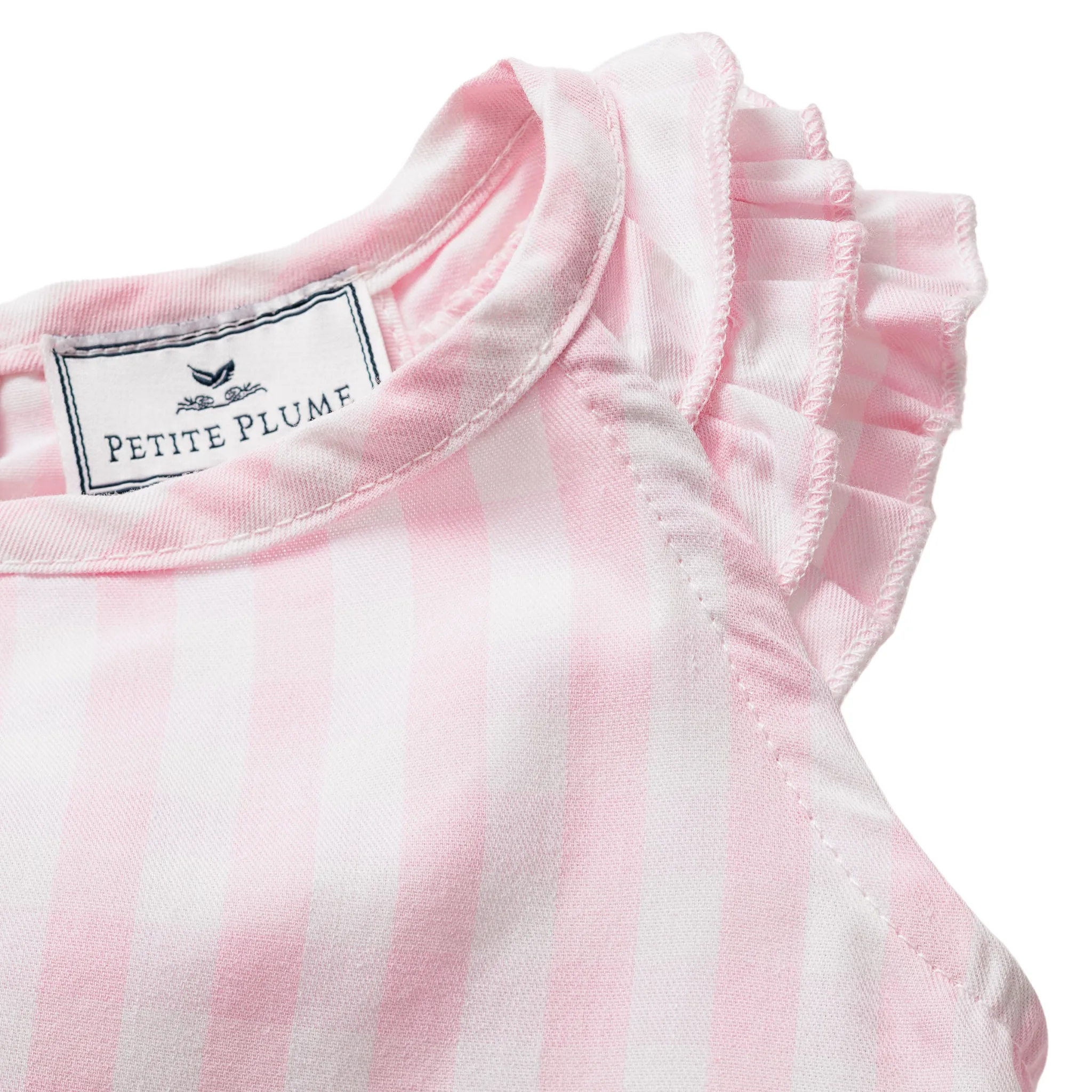 Girl's Twill Amelie Short Set in Pink Gingham