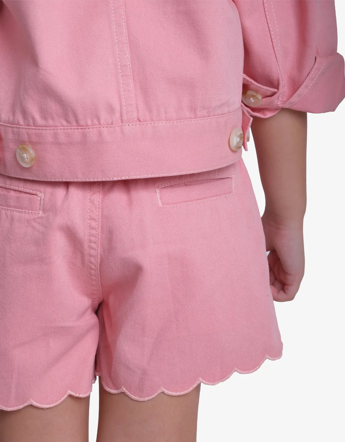 GIRLS TWILL SCALLOP SHORTS