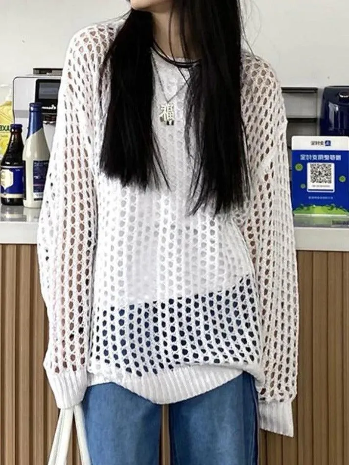 Knit Cutout Thin Crochet Top