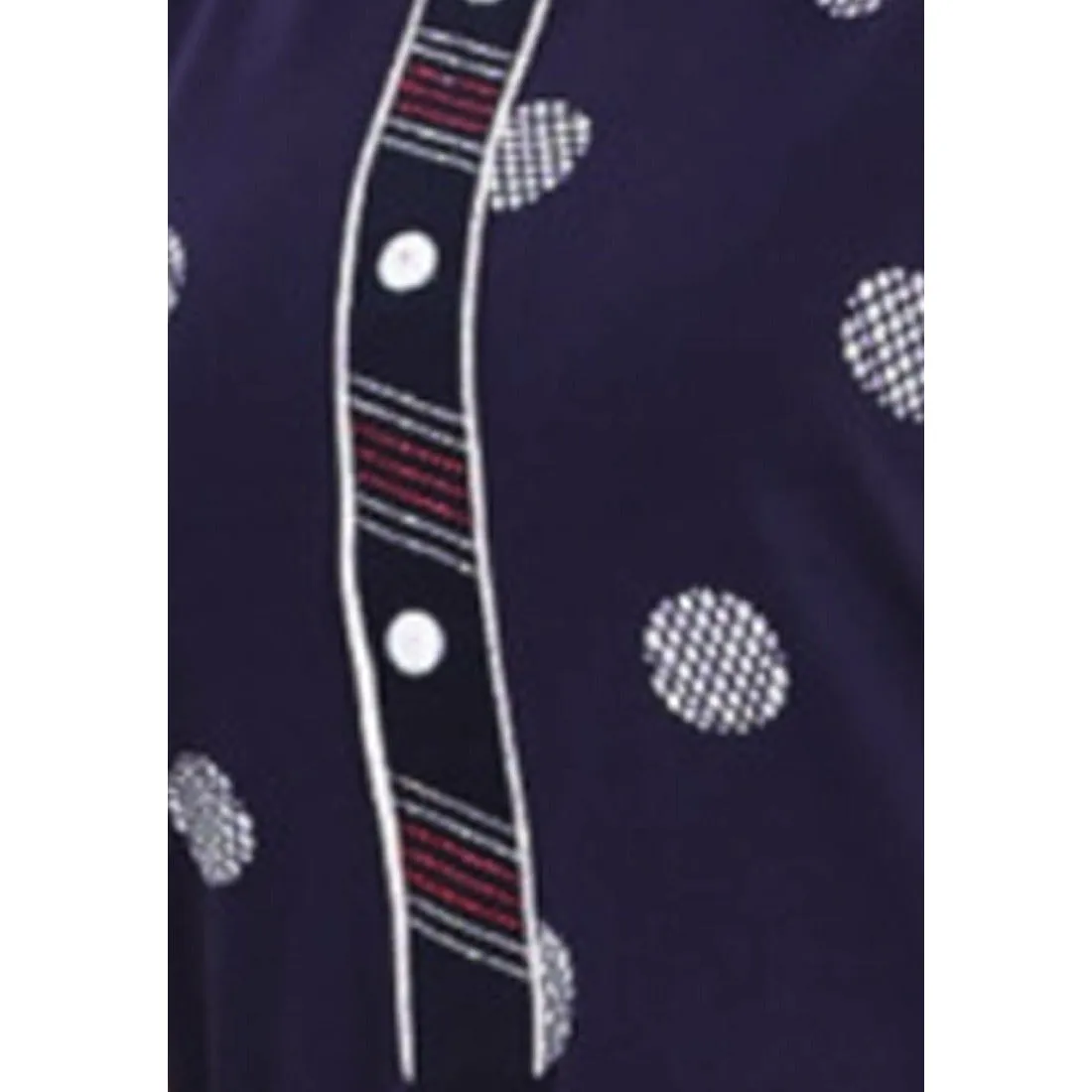 Long Cap Sleeeve Printed Pure Cotton Nighty