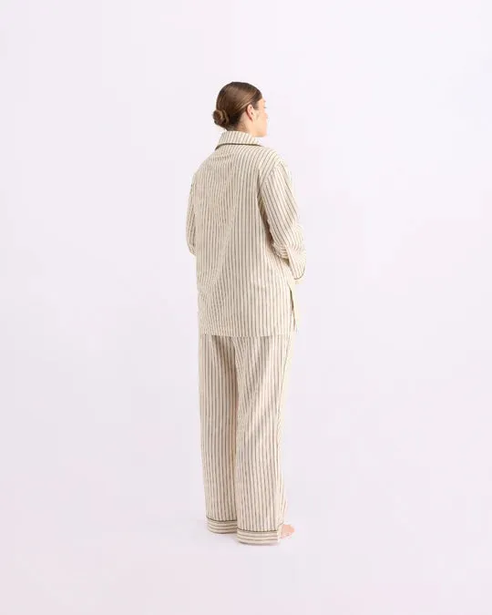 LONG SLEEVE SHIRT | MATCHA STRIPES