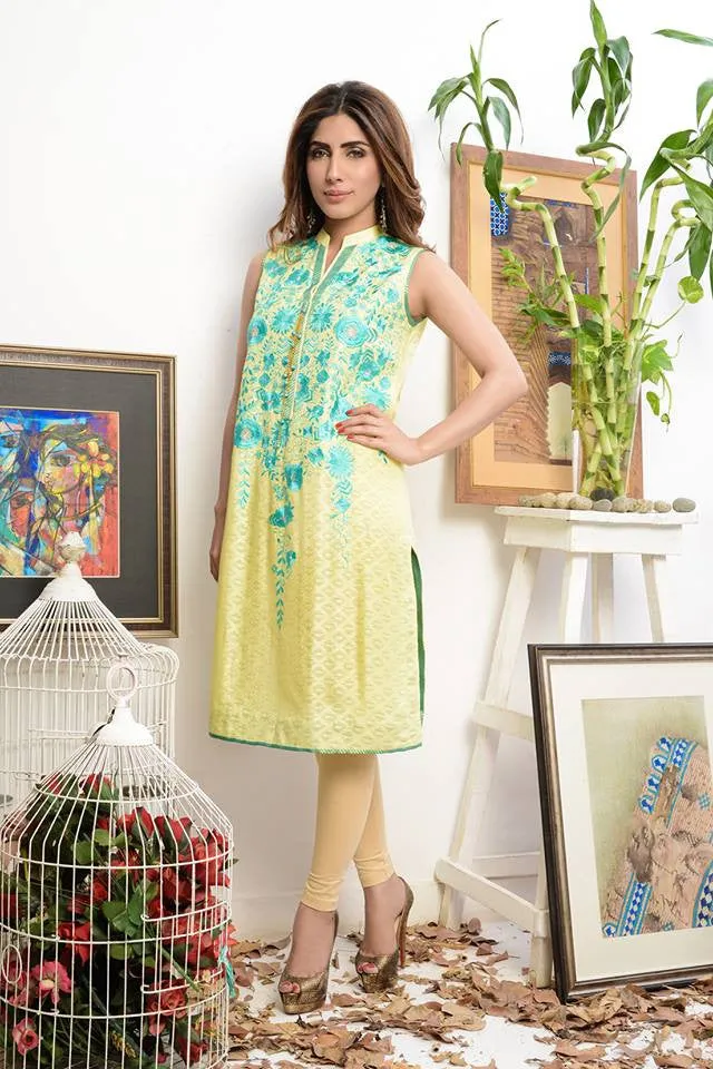Mahwish & Farishtay Silk Cotton Net Tunics - MF05
