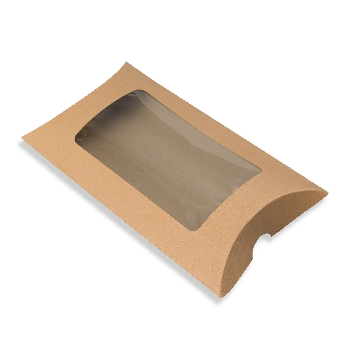 Manilla Kraft Pillow Box - Recycled with Window