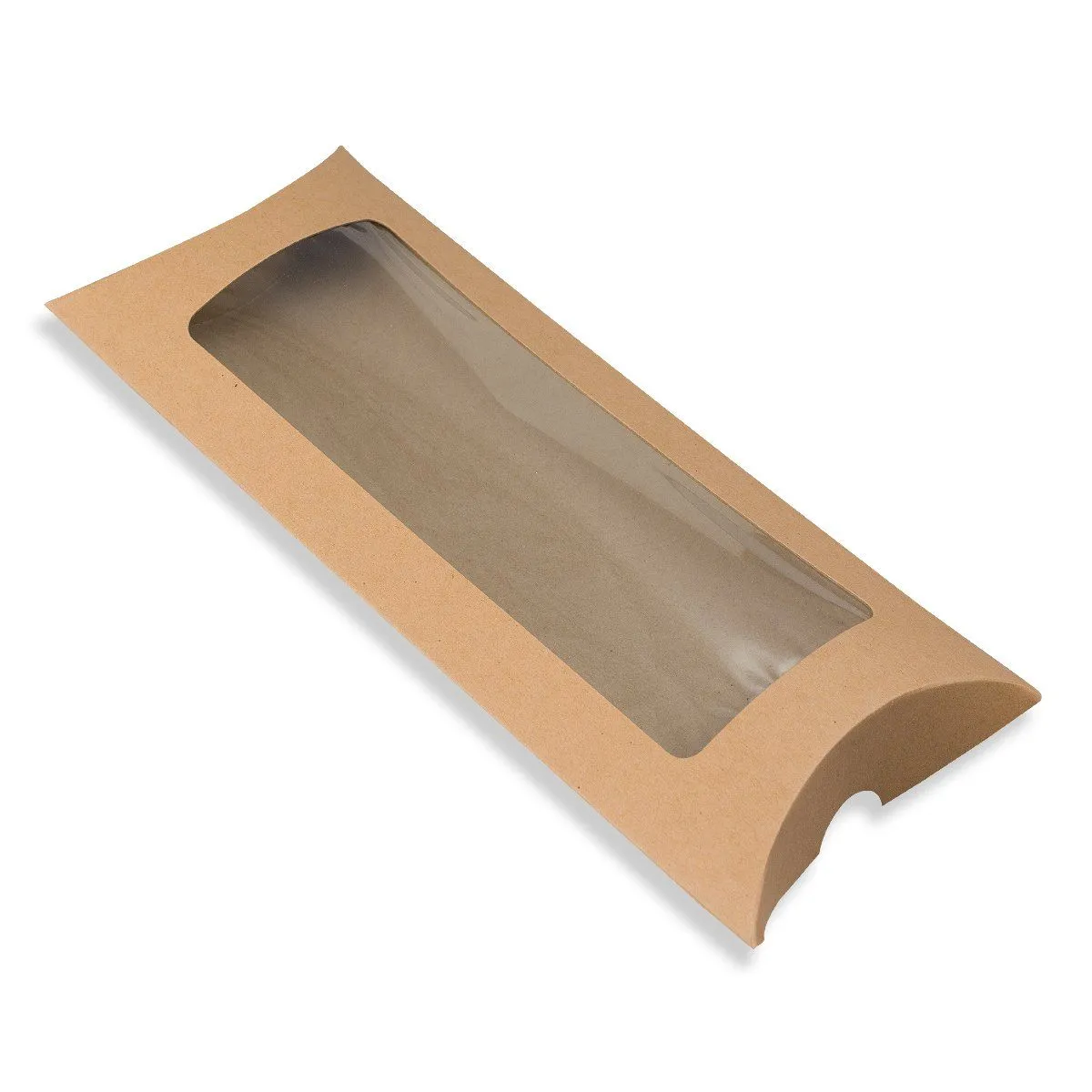 Manilla Kraft Pillow Box - Recycled with Window