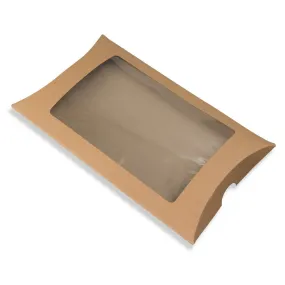 Manilla Kraft Pillow Box - Recycled with Window