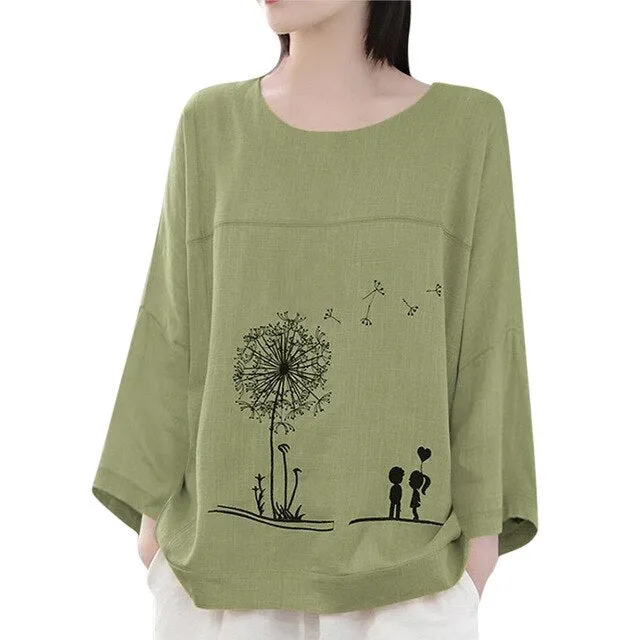 O-Neck Long Sleeve Blouse