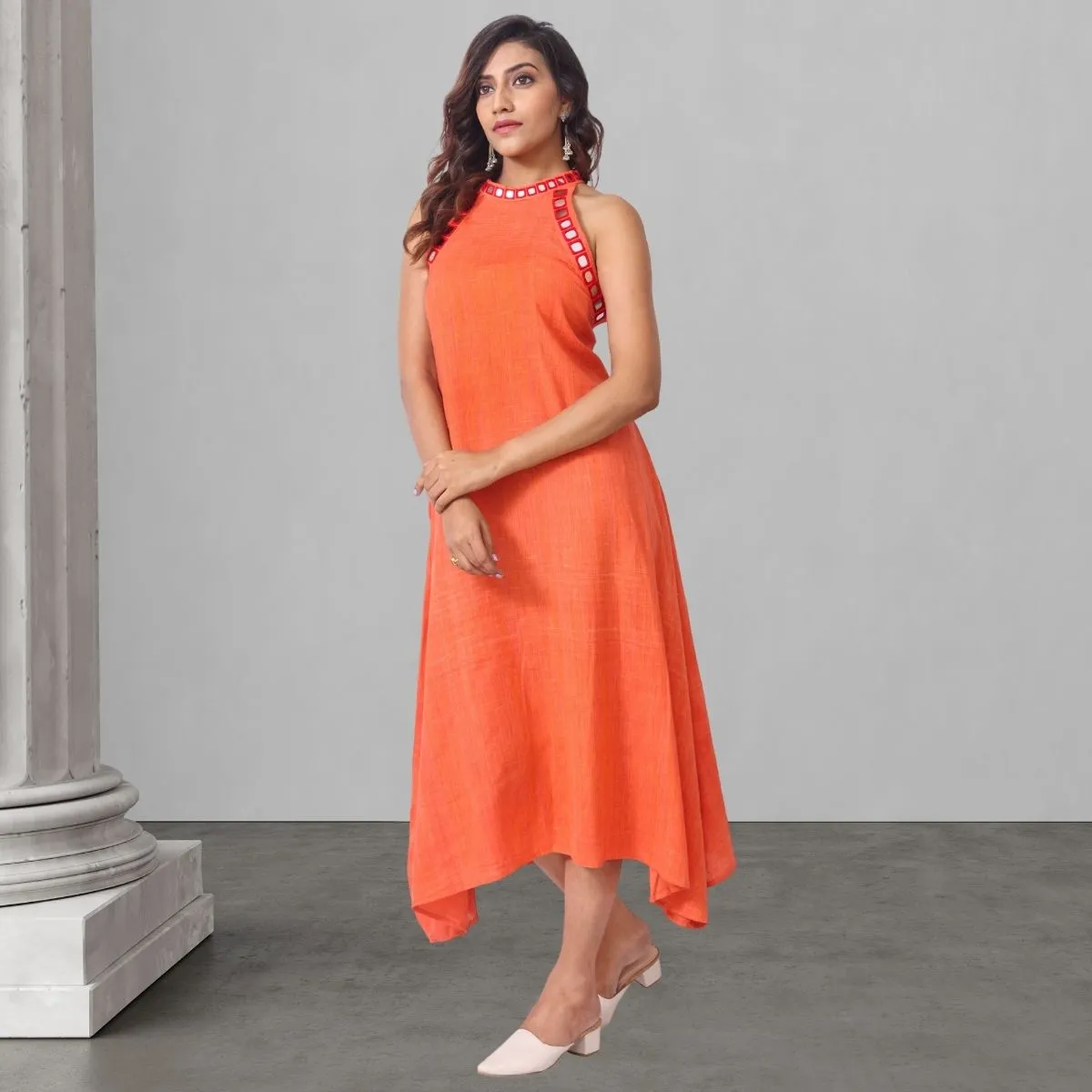 Orange Tunic Top For Women | Mirror Work | Daily Casual Wear | Stylish
