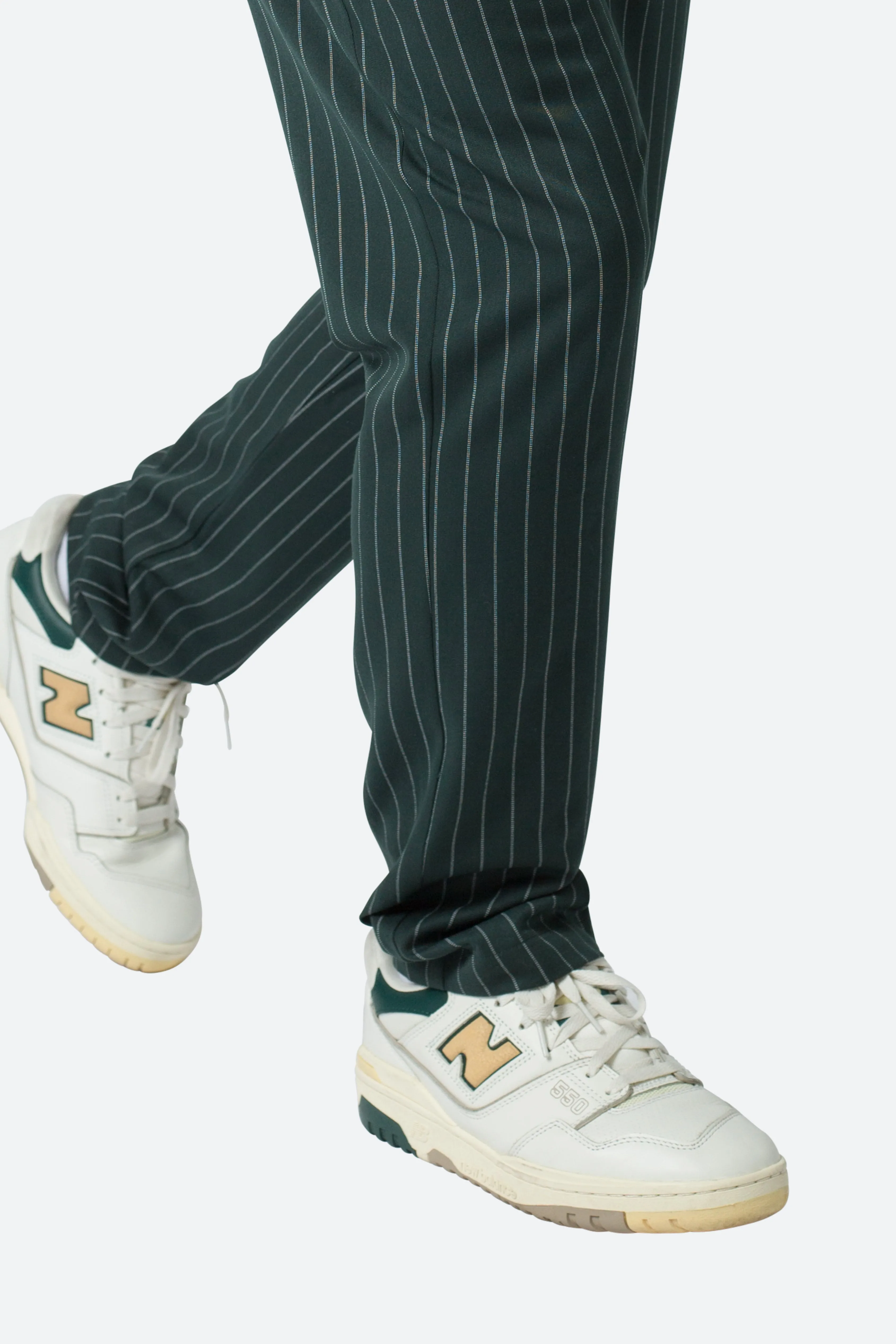 Pinstripe Drawcord Pants - Green
