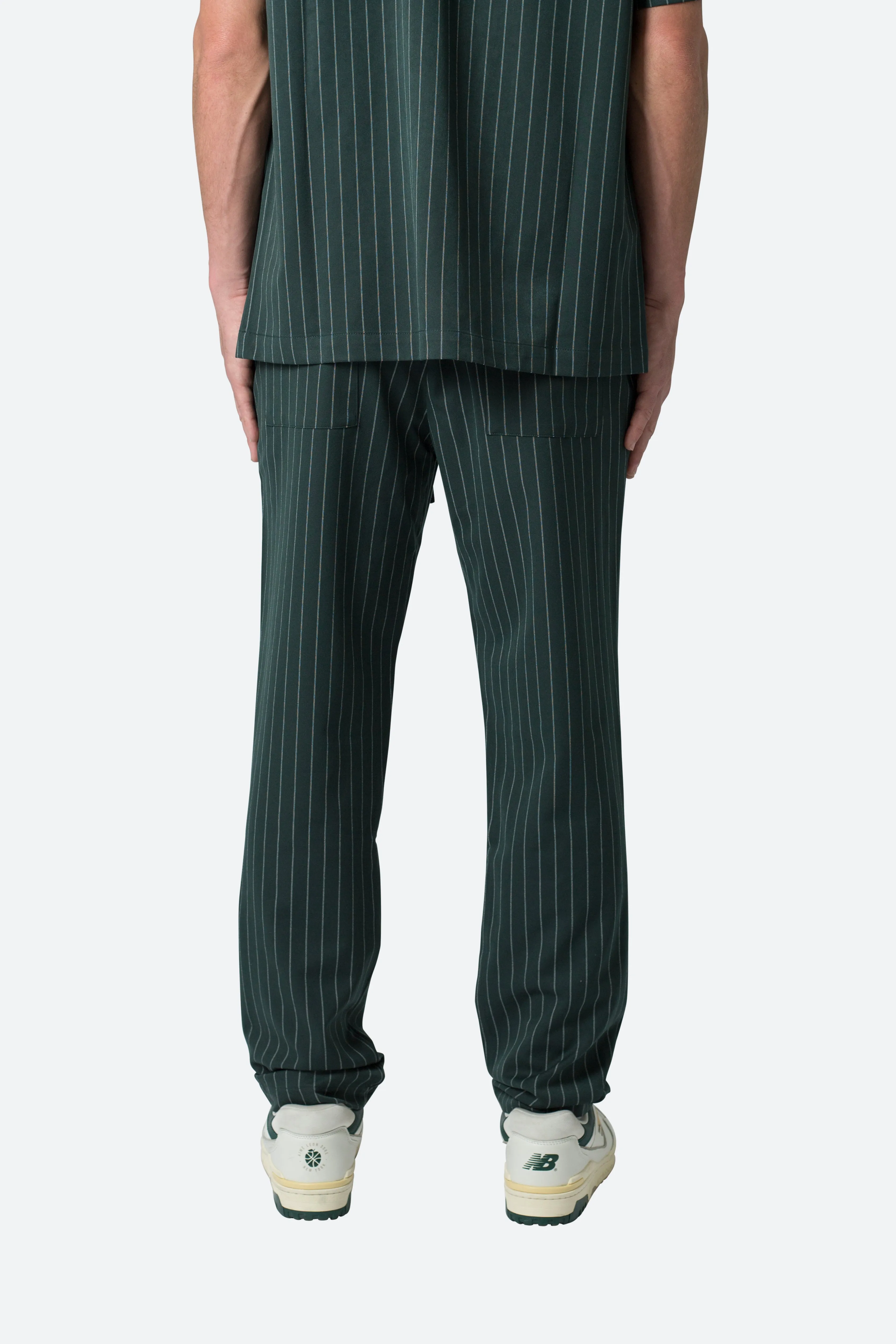 Pinstripe Drawcord Pants - Green