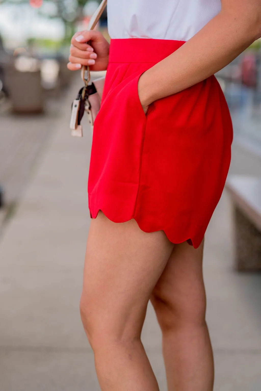 Scalloped Accent Shorts