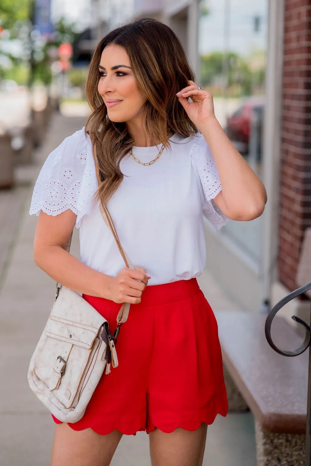 Scalloped Accent Shorts