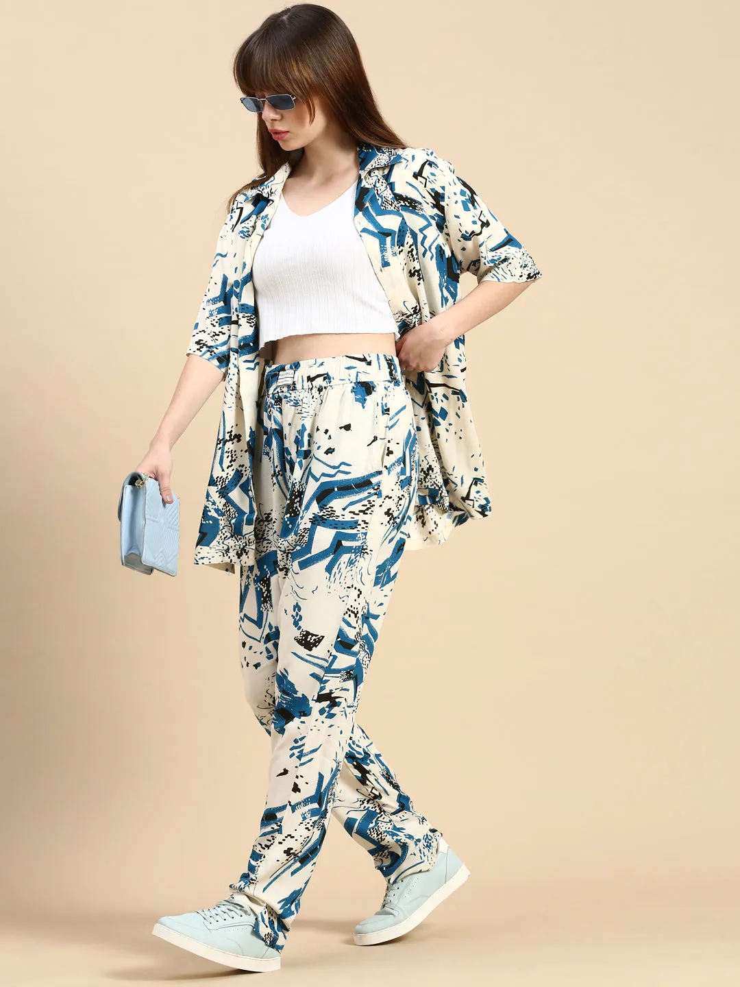 Unisex Relaxed Fit Printed Coord Set
