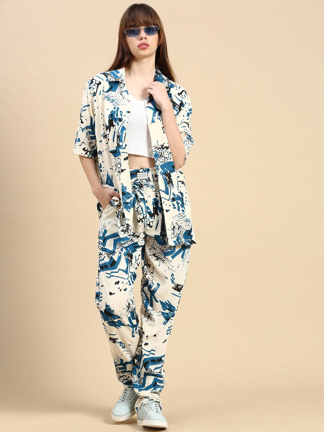 Unisex Relaxed Fit Printed Coord Set