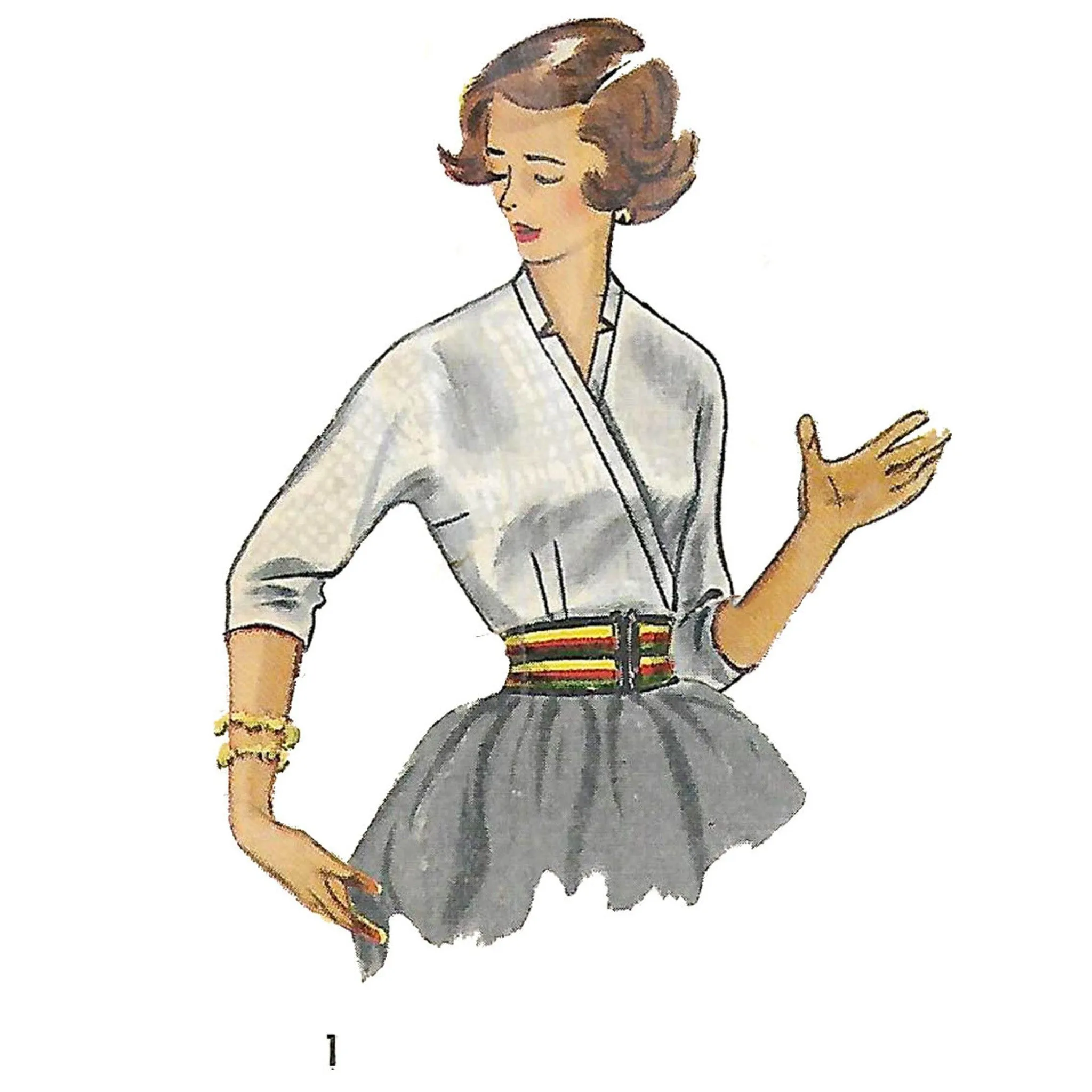 Vintage 1950s Pattern – 'Simple' Wrap-over Tops, Blouses) - Bust 34” (86.4cm)