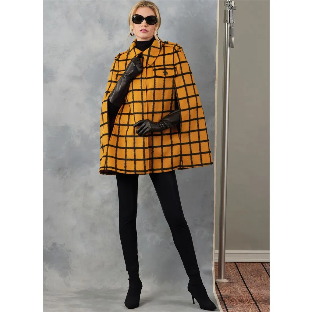 Vogue Pattern V2054 Misses' Capes and Belt