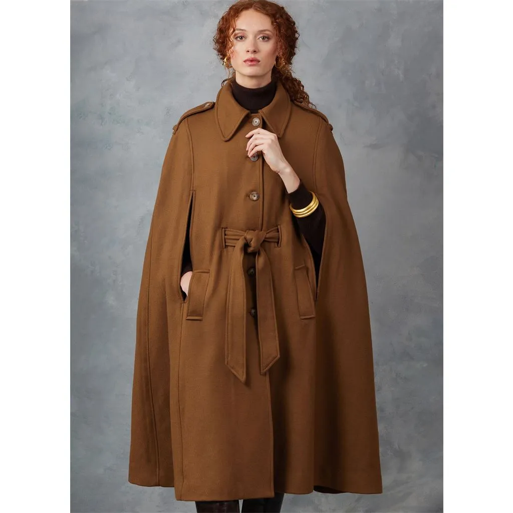 Vogue Pattern V2054 Misses' Capes and Belt