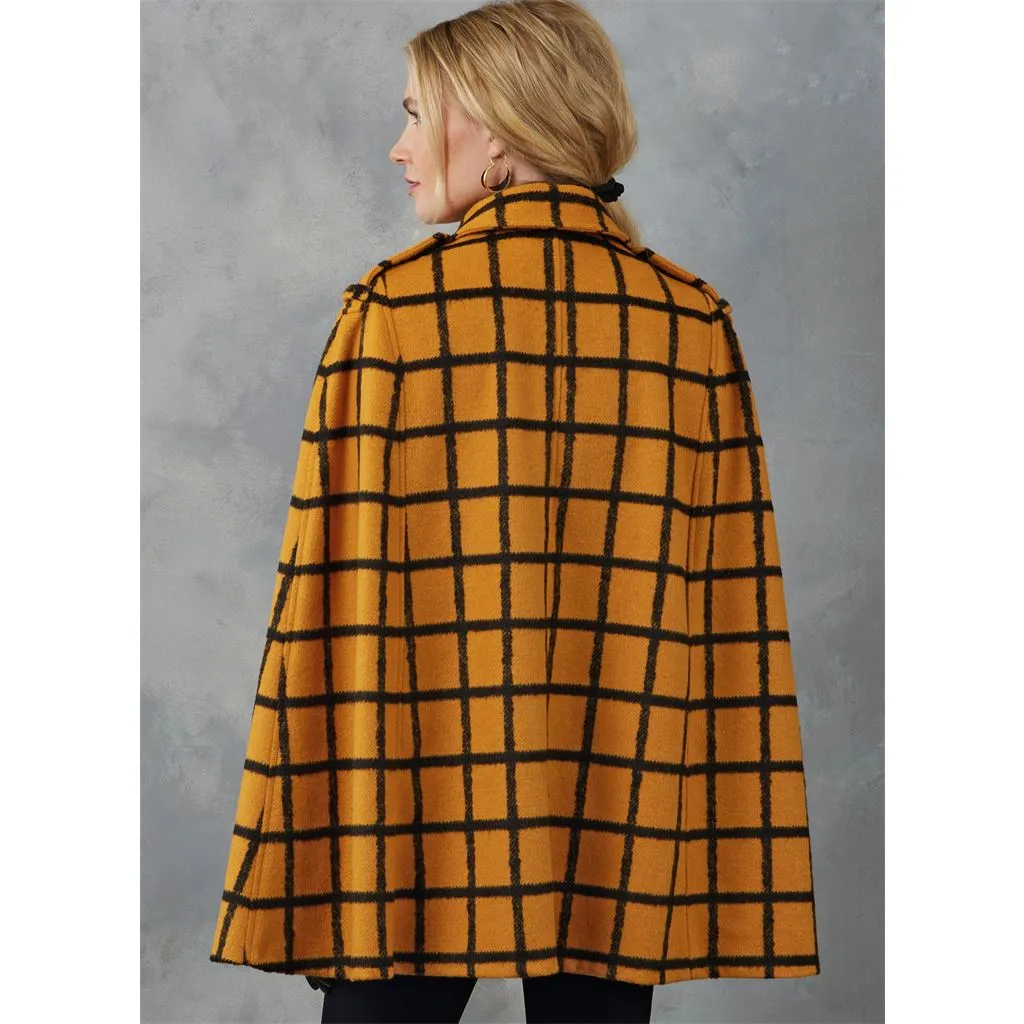 Vogue Pattern V2054 Misses' Capes and Belt