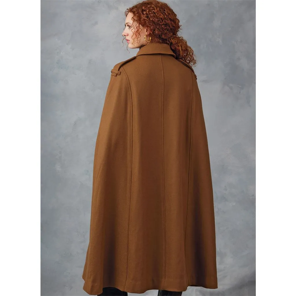 Vogue Pattern V2054 Misses' Capes and Belt
