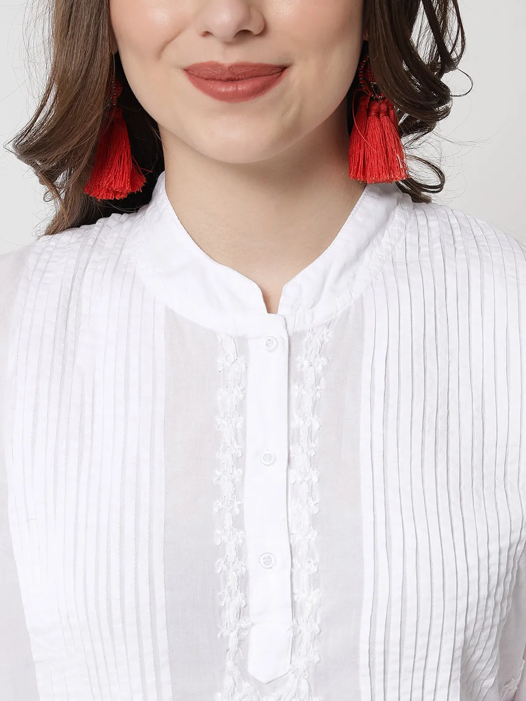 Women Hand Embroidered Chikankari Cotton Tunic-PC1419L